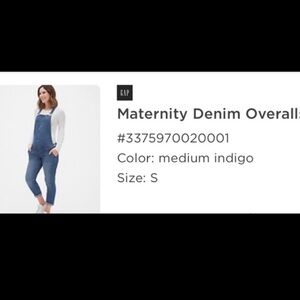GAP Blue Maternity Denim Overalls